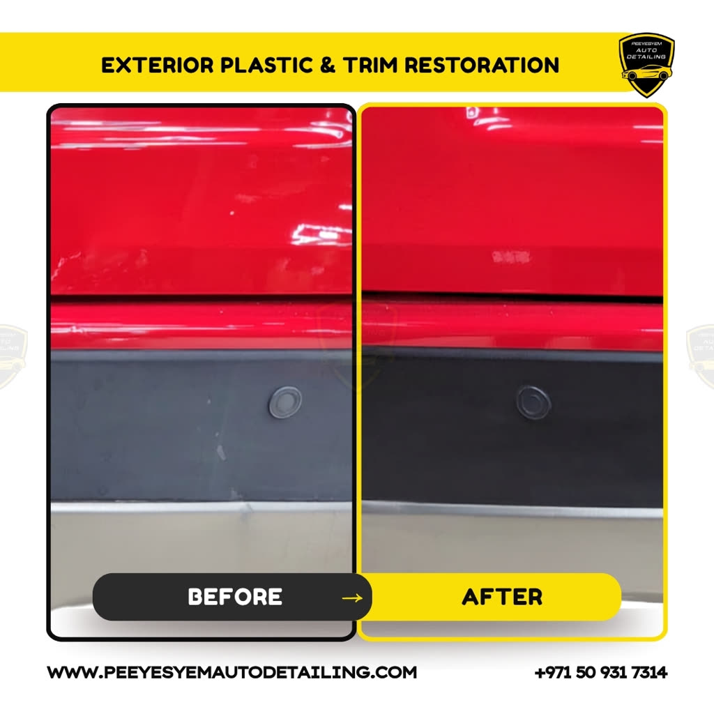 Before and after exterior plastic and trim restoration by Peeyesyem